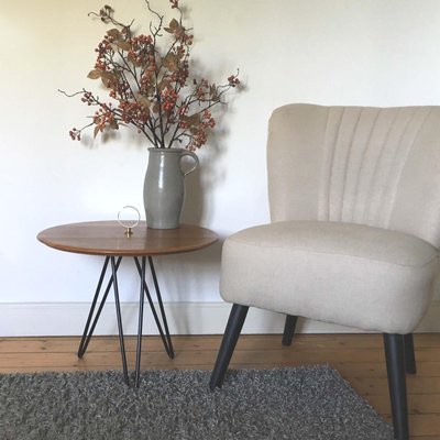 Mid-Century Teak, Brass & Cast Iron Tripod Side Table from Digsmed, Denmark-OE-897817