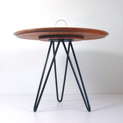 Mid-Century Teak, Brass & Cast Iron Tripod Side Table from Digsmed, Denmark-OE-897817