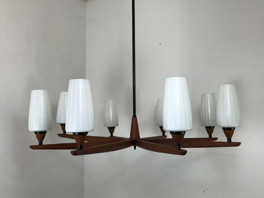 Mid-Century Teak Chandelier by Uno & Osten Kristiansson for Luxus-EJL-1081054