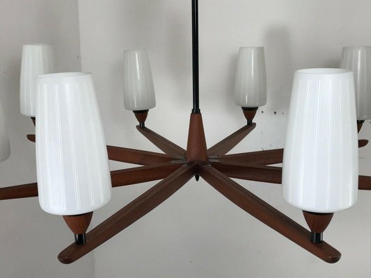 Mid-Century Teak Chandelier by Uno & Osten Kristiansson for Luxus-EJL-1081054