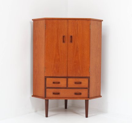 Mid-Century Teak Corner Cabinet, 1960s-MY-1078893