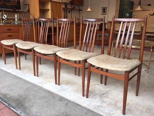 Mid-Century Teak Dining Chairs, 1950s, Set of 6-WSA-831321