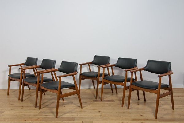 Mid-Century Teak Dining Chairs Model GM11 by Svend Åge Eriksen for Glostrup, 1950s, Set of 6-NIT-1755165