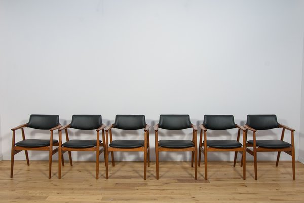 Mid-Century Teak Dining Chairs Model GM11 by Svend Åge Eriksen for Glostrup, 1950s, Set of 6-NIT-1755165