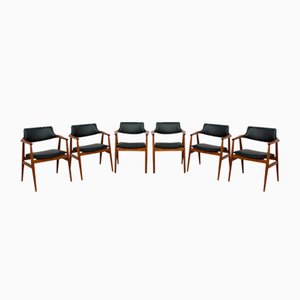 Mid-Century Teak Dining Chairs Model GM11 by Svend Åge Eriksen for Glostrup, 1950s, Set of 6-NIT-1755165