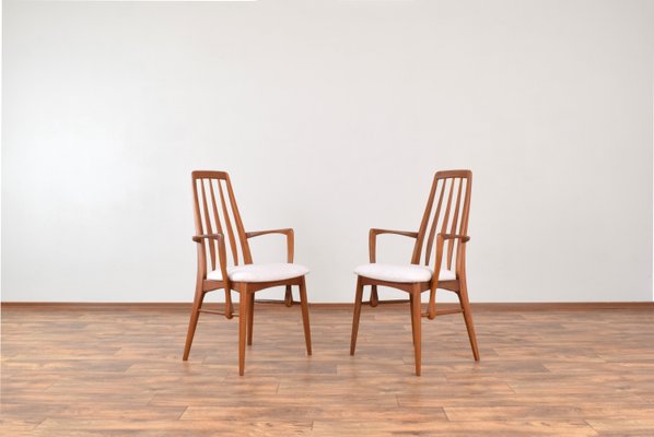 Mid-Century Teak Eva Armchair by Niels Koefoed for Koefoeds Hornslet, 1960s, Set of 2-LOT-2032117