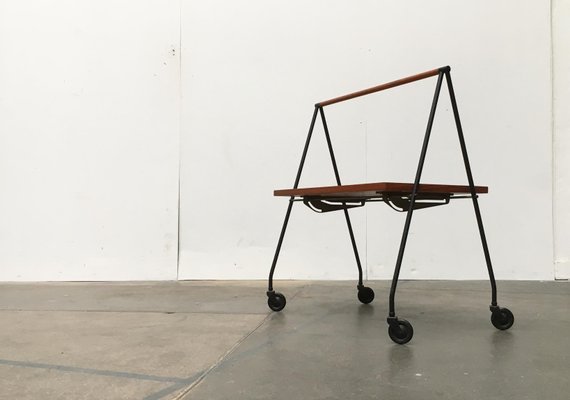 Mid-Century Teak Foldable Serving Cart-UAH-557502