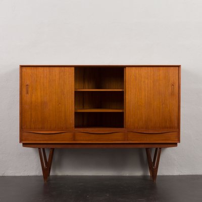 Mid-Century Teak Highboard with Bar Cabinet by Kurt Østervig, 1960s-UE-1750396