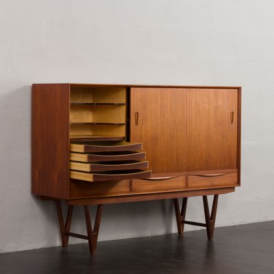 Mid-Century Teak Highboard with Bar Cabinet by Kurt Østervig, 1960s-UE-1750396