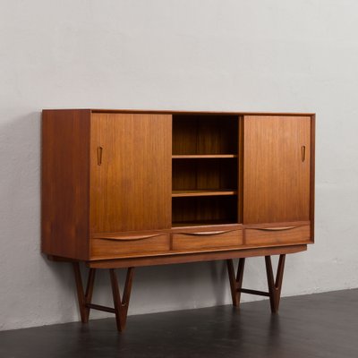 Mid-Century Teak Highboard with Bar Cabinet by Kurt Østervig, 1960s-UE-1750396