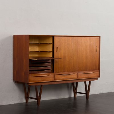 Mid-Century Teak Highboard with Bar Cabinet by Kurt Østervig, 1960s-UE-1750396