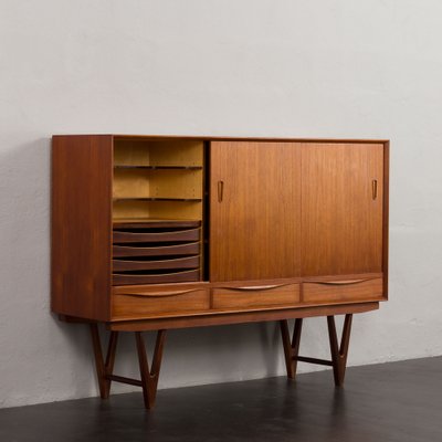 Mid-Century Teak Highboard with Bar Cabinet by Kurt Østervig, 1960s-UE-1750396