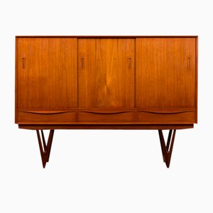 Mid-Century Teak Highboard with Bar Cabinet by Kurt Østervig, 1960s-UE-1750396