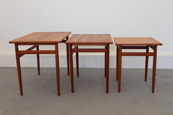 Mid-Century Teak Nesting Tables, 1960s, Set of 3-JWH-669999