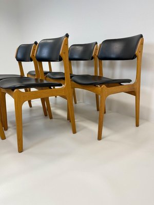 Mid-Century Teak & Oak-Leather OD49 Dining Chairs by Erik Buch, Denmark, 1960s, Set of 6-UYK-890152