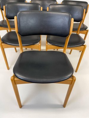 Mid-Century Teak & Oak-Leather OD49 Dining Chairs by Erik Buch, Denmark, 1960s, Set of 6-UYK-890152