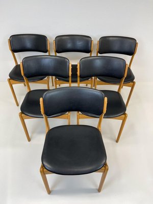 Mid-Century Teak & Oak-Leather OD49 Dining Chairs by Erik Buch, Denmark, 1960s, Set of 6-UYK-890152