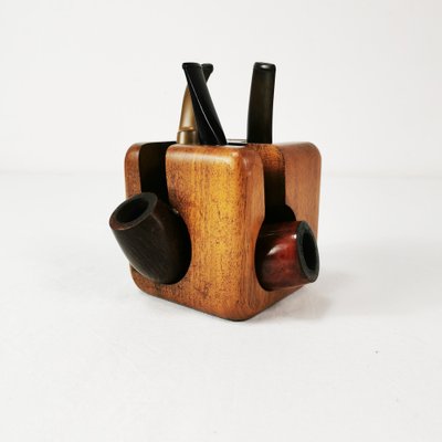 Mid-Century Teak Pipe Stands, 1960s, Set of 2-ZTG-1769643