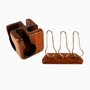 Mid-Century Teak Pipe Stands, 1960s, Set of 2-ZTG-1769643