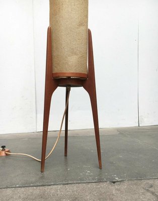 Mid-Century Teak Rocket Tripod Floor Lamp, 1960s-UAH-1725503