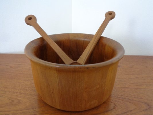 Mid-Century Teak Salad Bowl and Spoons by Richard Nissen for Nissen, 1960s, Set of 3-RDW-1309878