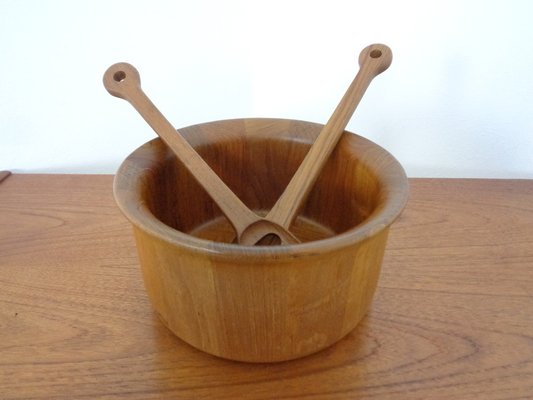 Mid-Century Teak Salad Bowl and Spoons by Richard Nissen for Nissen, 1960s, Set of 3-RDW-1309878