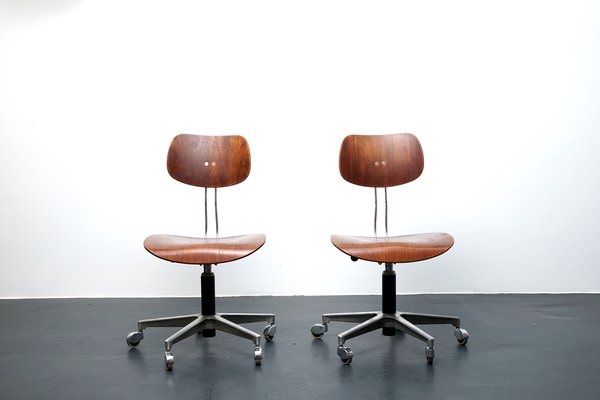 Mid-Century Teak SE 40 Architect Swivel Chairs by Egon Eiermann for Wilde+Spieth, Set of 2-CIP-1107447