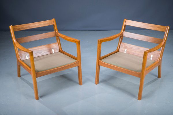 Mid-Century Teak Senator Lounge Chairs by Ole Wanscher, Set of 2-ZZH-1148178