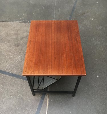 Mid-Century Teak Side Table with Magazine Holder-UAH-864917