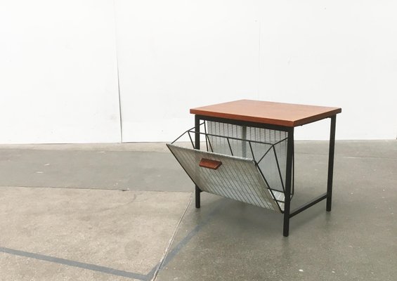 Mid-Century Teak Side Table with Magazine Holder-UAH-864917