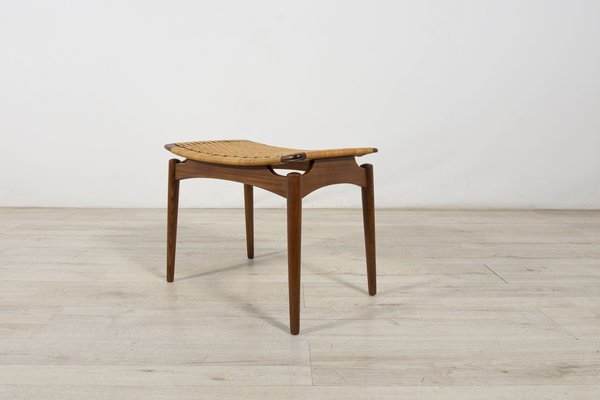 Mid-Century Teak Stool by Sigfrid Omann for Ølholm Furniture Factory, 1950s-NIT-1292141