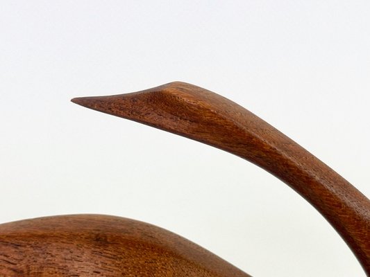 Mid-Century Teak Swan Figurine by Léo Gervais, 1960s-ZCY-2021443