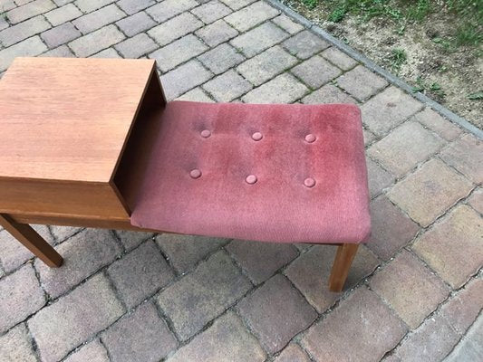 Mid-Century Teak Telephone Bench, 1960s-OXJ-920135