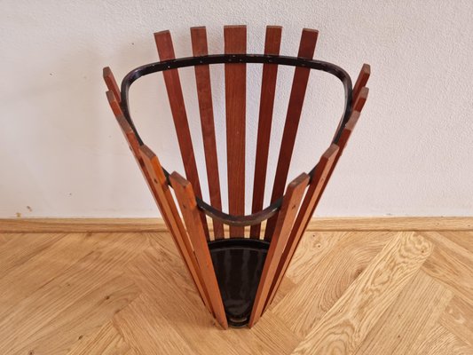 Mid-Century Teak Umbrella Stand, Denmark, 1960s, Set of 2-TZ-1346181