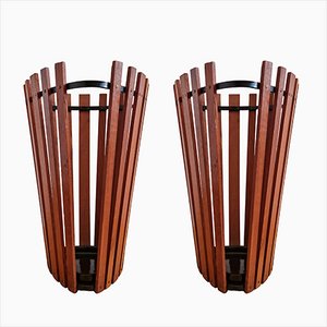 Mid-Century Teak Umbrella Stand, Denmark, 1960s, Set of 2-TZ-1346181