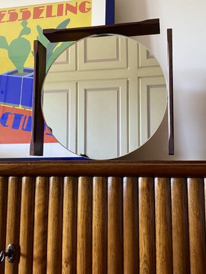 Mid-Century Teak Vanity Mirror, Italy, 1960s-TXN-1730015