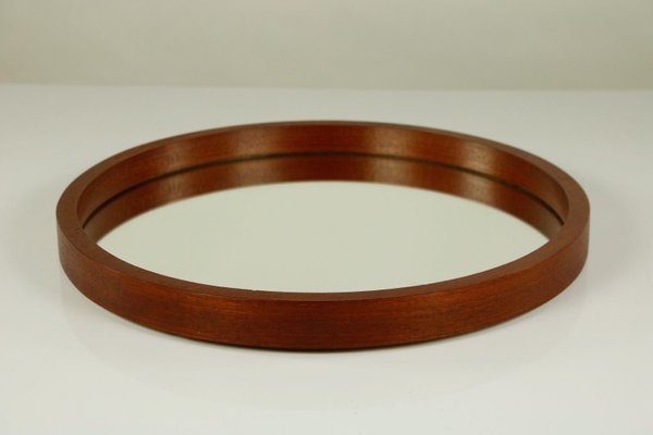 Mid-Century Teak Wall Mirror from Münchner Zierspiegel Manufaktur-FUP-727697