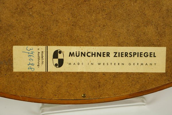 Mid-Century Teak Wall Mirror from Münchner Zierspiegel Manufaktur-FUP-727697