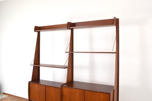 Mid-Century Teak Wall Unit Panto by Einar Raknes & Sønner Møbelfabrikk a/S, 1970s, Set of 2-LOT-2032099