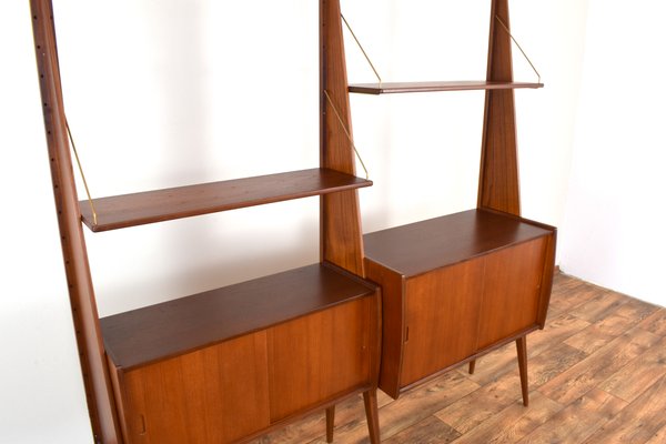 Mid-Century Teak Wall Unit Panto by Einar Raknes & Sønner Møbelfabrikk a/S, 1970s, Set of 2-LOT-2032099