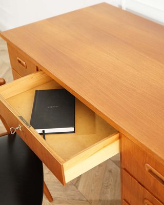 Mid-Century Teak Writing Desk with Drawers, Sweden, 1960s-WZU-2033733