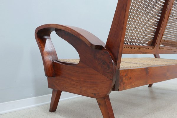 Mid-Century Three-Seater Sofa Bench in Teak, 1950s-ZQ-1770606