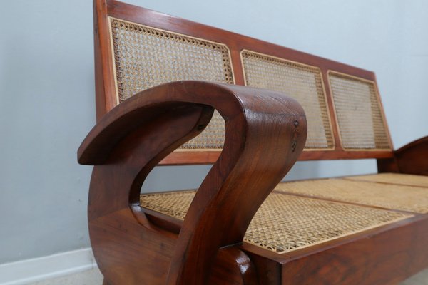 Mid-Century Three-Seater Sofa Bench in Teak, 1950s-ZQ-1770606