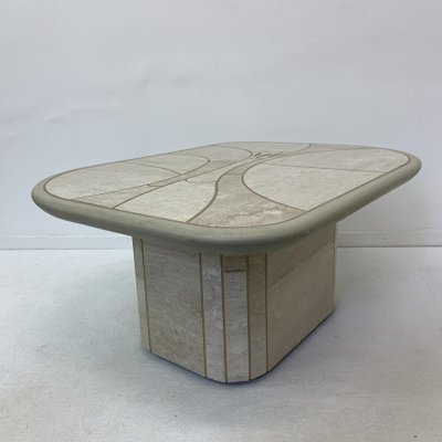 Mid-Century Travertine Coffee Table, 1970s-BGP-991932