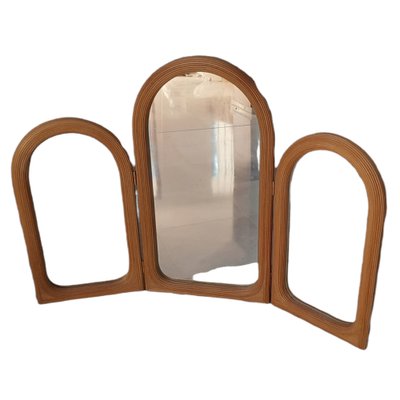 Mid-Century Triple Mirror in Bamboo-TCS-1306260