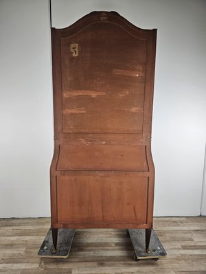 Mid-Century Trumeau in Inlaid Wood and Worked Brass with Flap and Drawers, 1950-ZUW-2035916