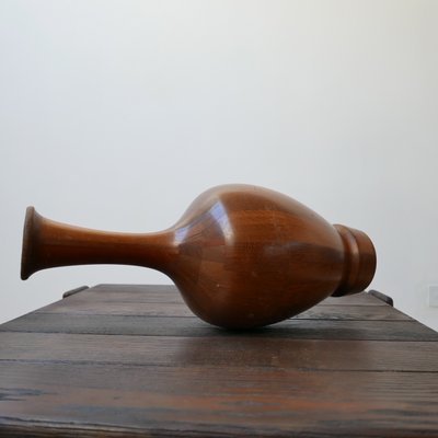 Mid-Century Turned Wood Vase by Maurice Bonami-JRP-702557