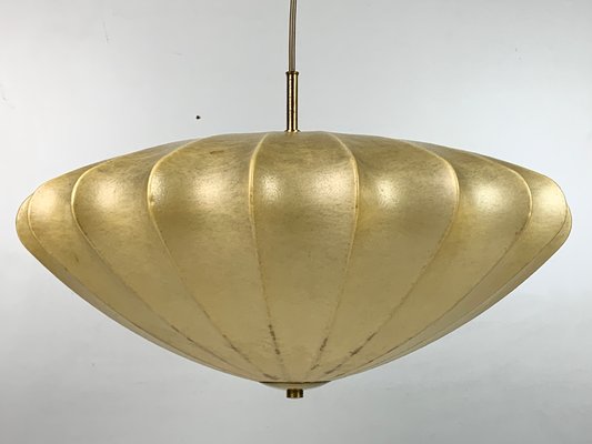 Mid-Century UFO Cocoon Hanging Lamp with Brass by Achille Castiglioni, 1960s-BHG-2014800