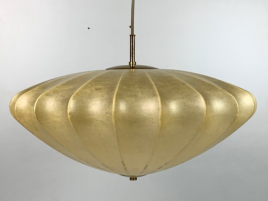 Mid-Century UFO Cocoon Hanging Lamp with Brass by Achille Castiglioni, 1960s-BHG-2014800