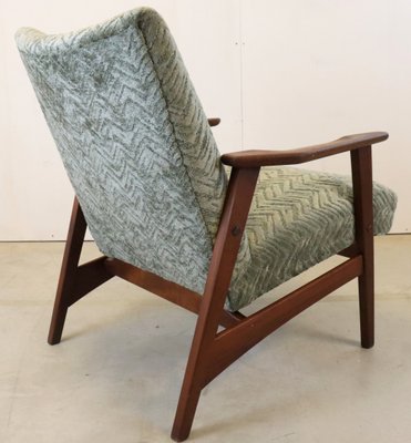 Mid-Century Upholstered Teak Armchair-FYZ-1717830